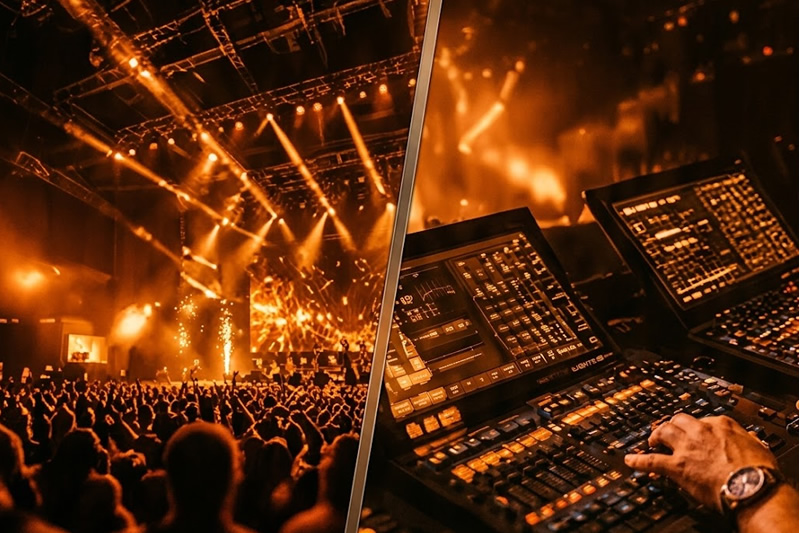 Audio equipment on stage